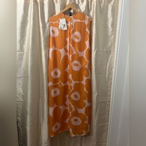 NWT - Marimekko Orange and Pink Floral Dress